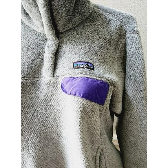 Patagonia Synchilla Pullover Snap T Fleece Jacket Mens Size M Gray Purple a - Picture 3 of 7